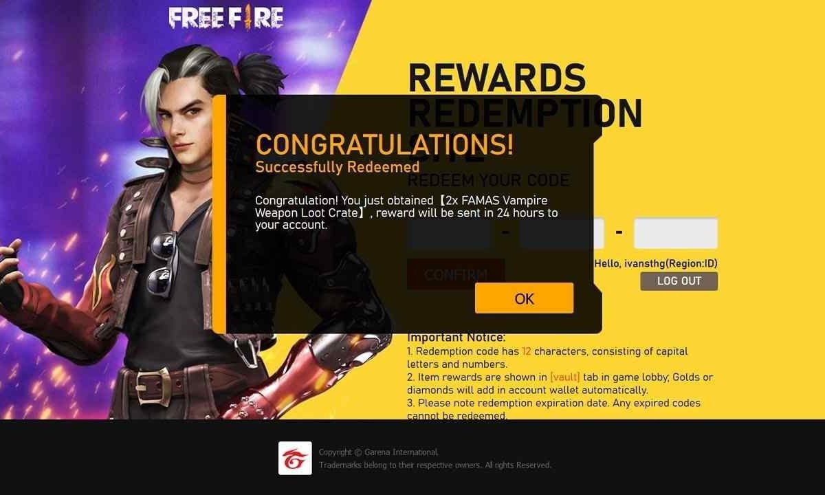 Free Fire Redeem Codes