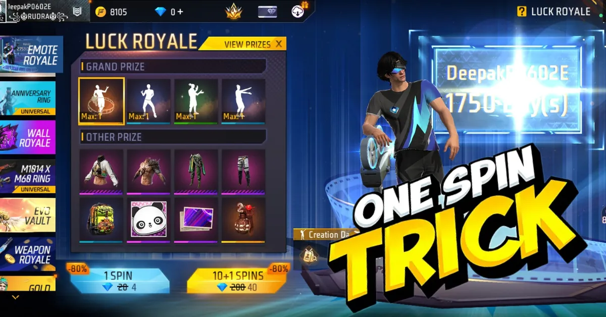 Emote Royale Event 1 Spin Trick 2025: Get Legendary Emotes with Just 9 Diamonds!