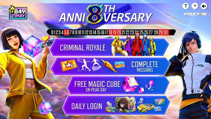 Free Fire 8th Anniversary Date Revealed Mega Celebration from June to July!