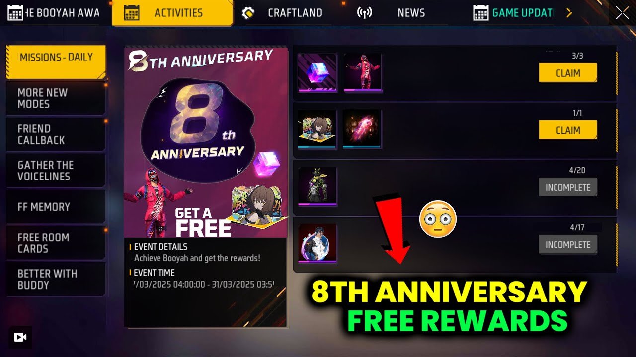 Free Fire 8th Anniversary Rewards 2025: Claim Free Bundles, Diamonds and Gun Skins Worth Rs 5,000+