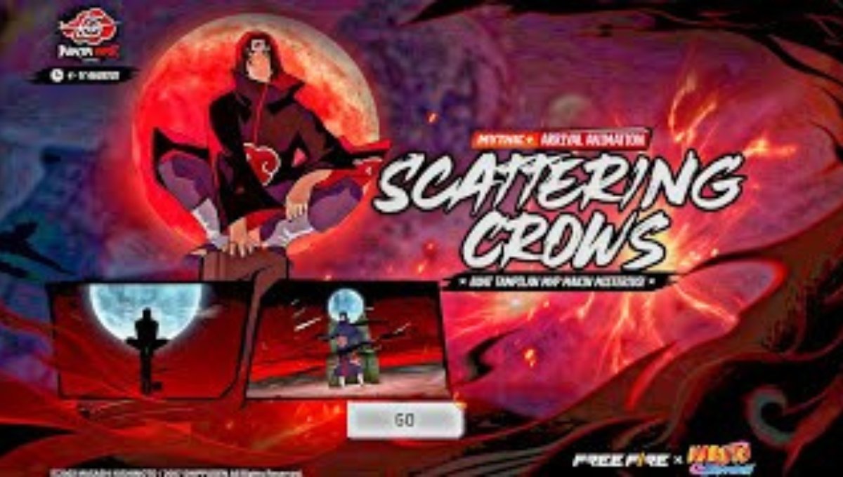 Scattering Crows Arrival Animation Free Fire में धमाकेदार वापसी फ्री में पाएं Itachi का लुक और खास इफेक्ट्स