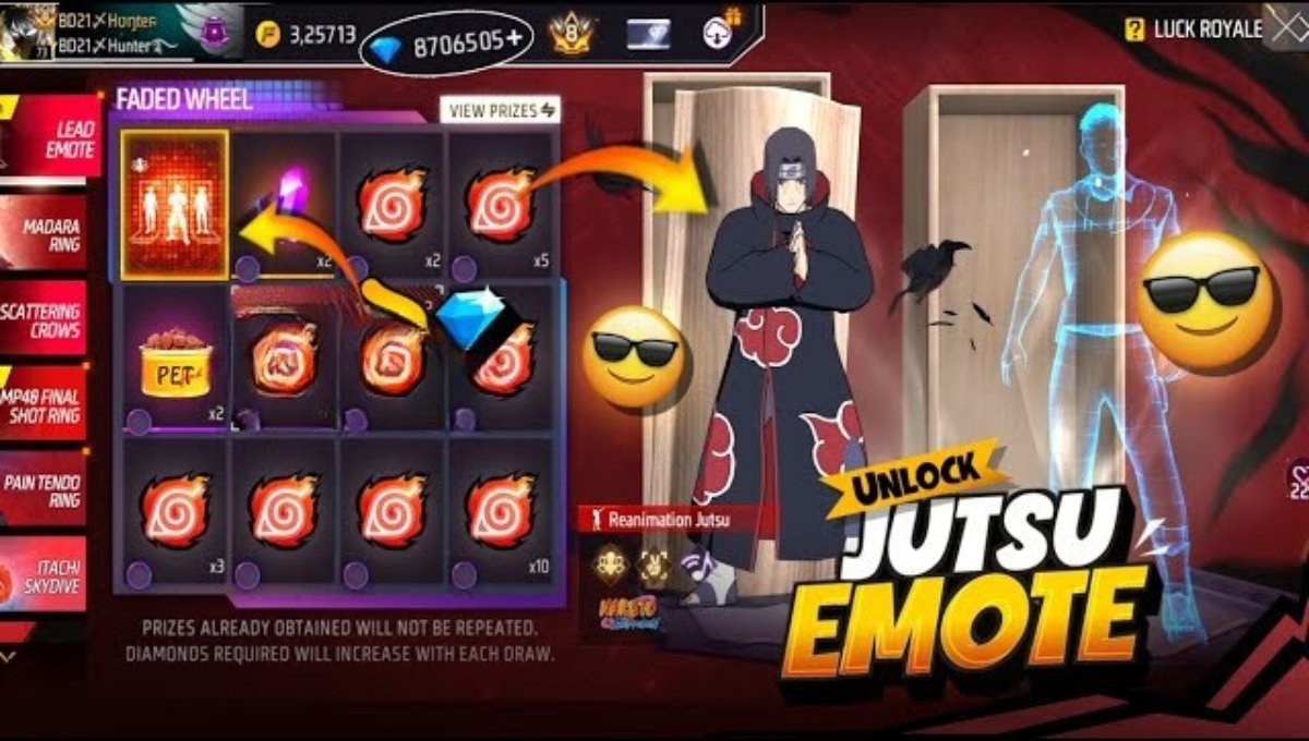 Reanimation Jutsu Emote Free Fire: नारुतो फैंस के लिए धमाकेदार सरप्राइज़