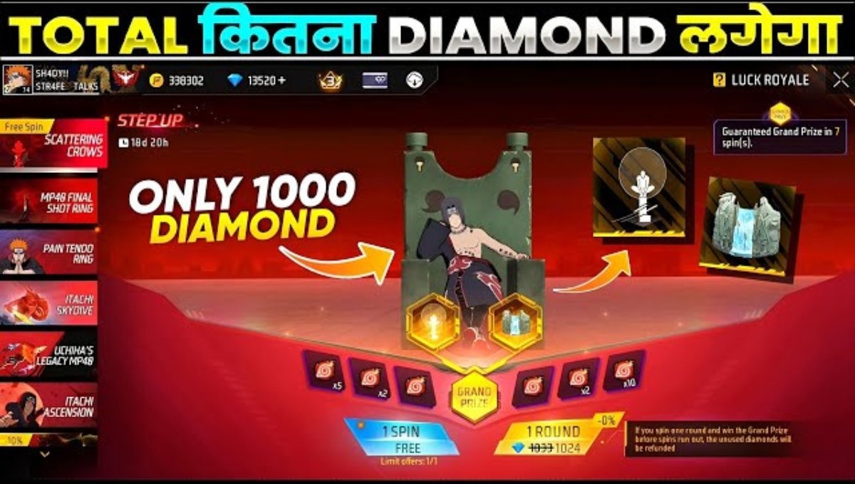 Scattering Crows Arrival Animation Free Fire में धमाकेदार वापसी फ्री में पाएं Itachi का लुक और खास इफेक्ट्स