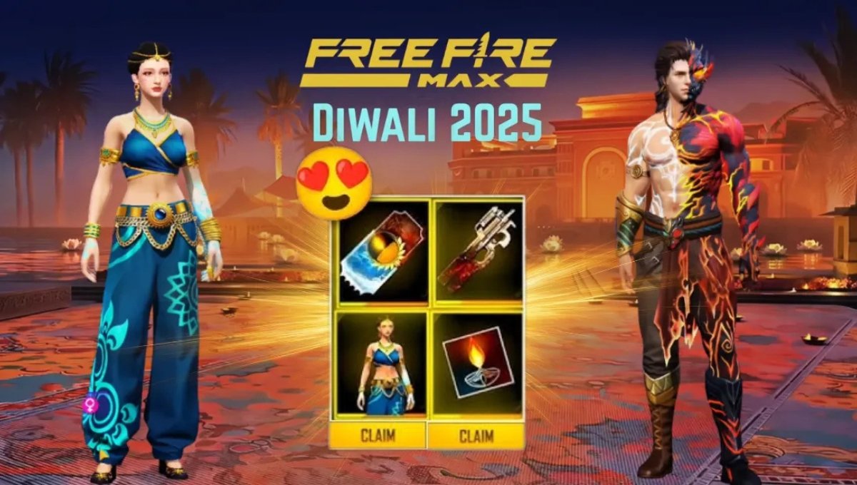 Free Fire Diwali Reward 2025: फ्री डायमंड्स और एक्सक्लूसिव बंडल्स पाने का मौका, जानें सभी रिवॉर्ड्स।