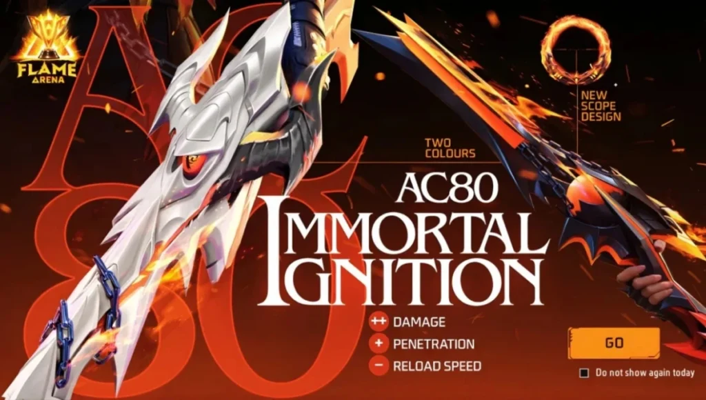 Free Fire Immortal Ignition AC80 Event 2025: जीतिए शानदार गन स्किन, कटाना और बैकपैक रिवार्ड्स