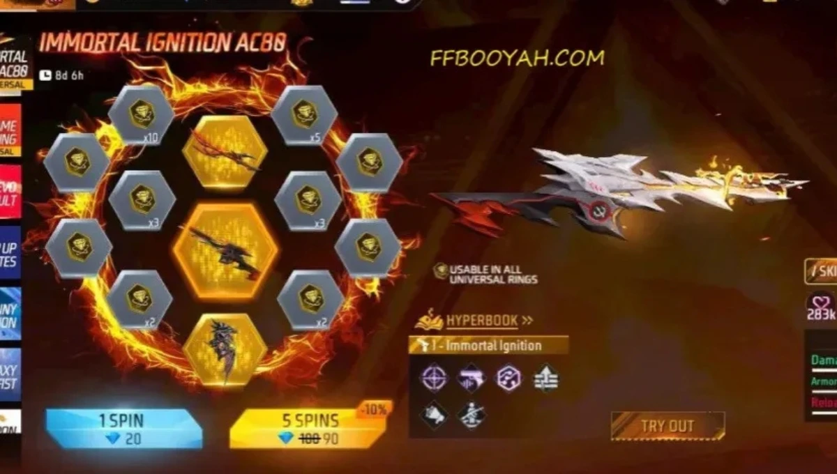 Free Fire Immortal Ignition AC80 Event 2025: जीतिए शानदार गन स्किन, कटाना और बैकपैक रिवार्ड्स