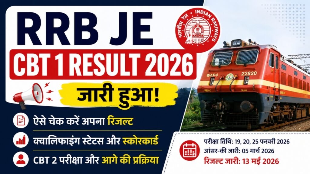 RRB JE CBT 1 Result 2026 Released