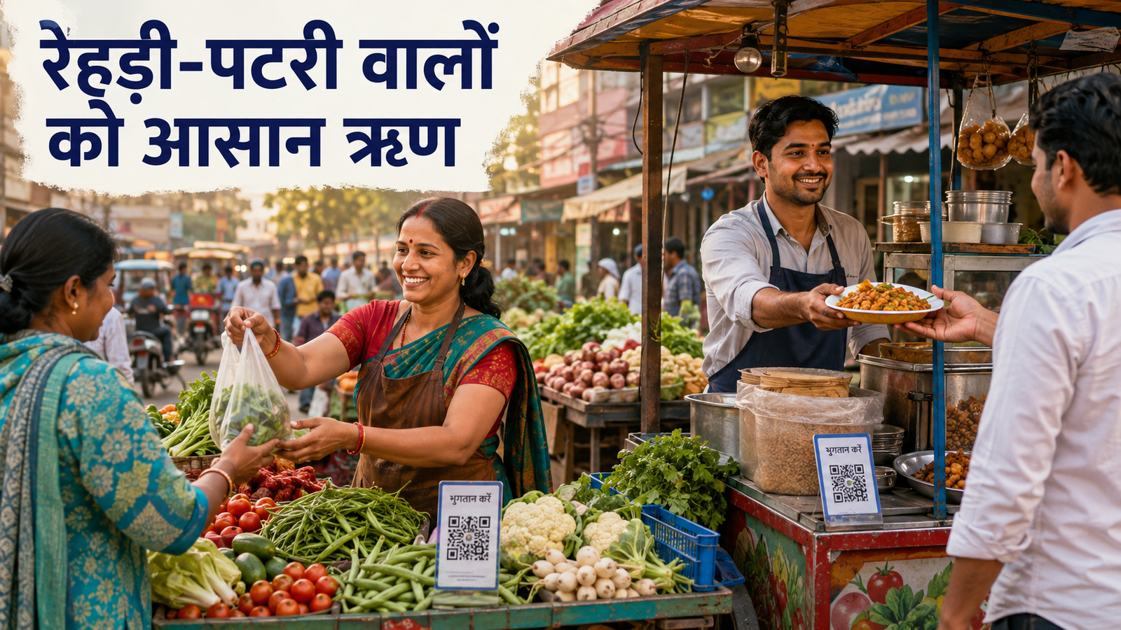 PM SVANidhi Yojana 2026 से लाभ प्राप्त करते street vendors