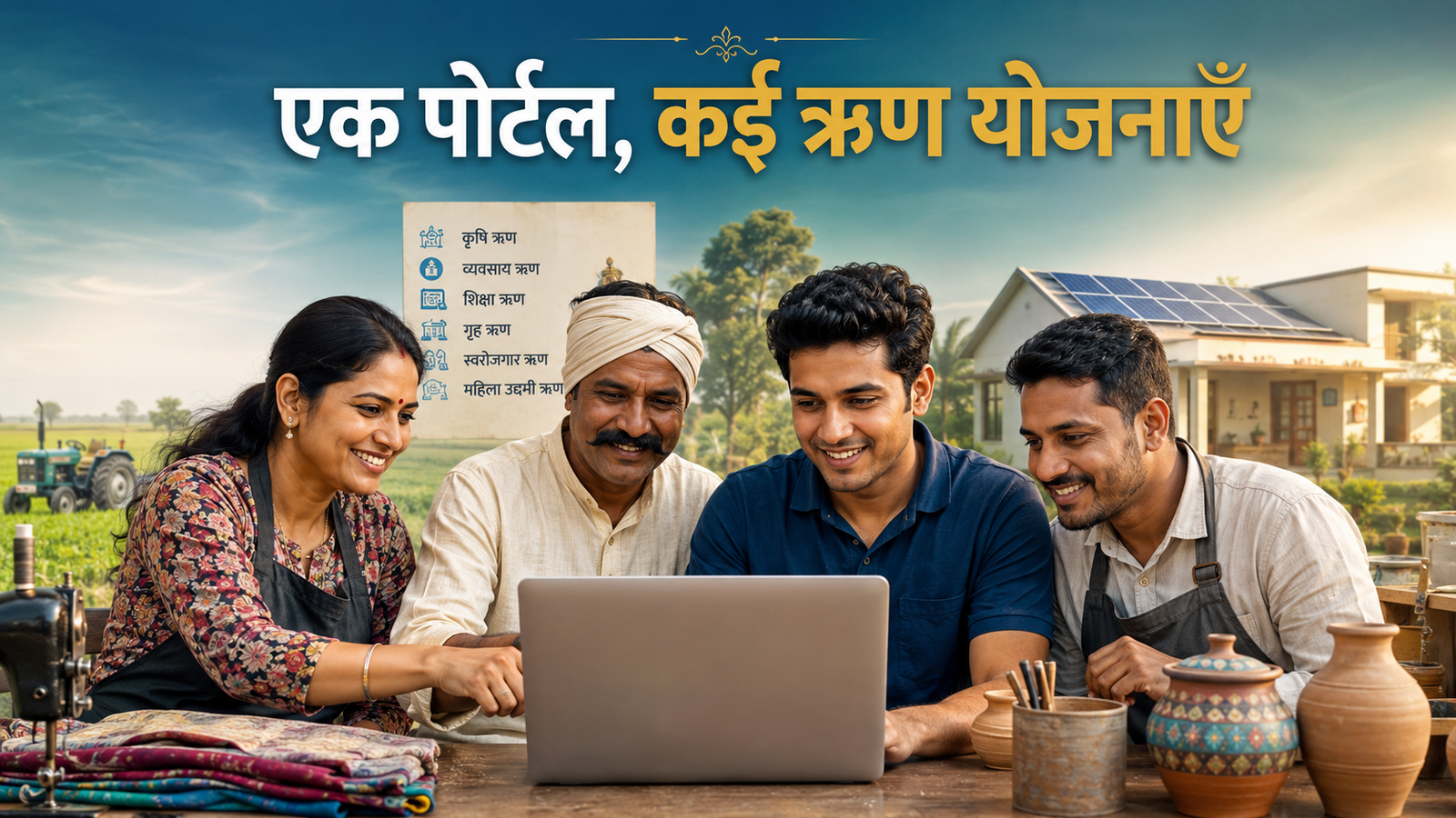Jan Samarth Portal 2026 पर सरकारी loan schemes देखते नागरिक