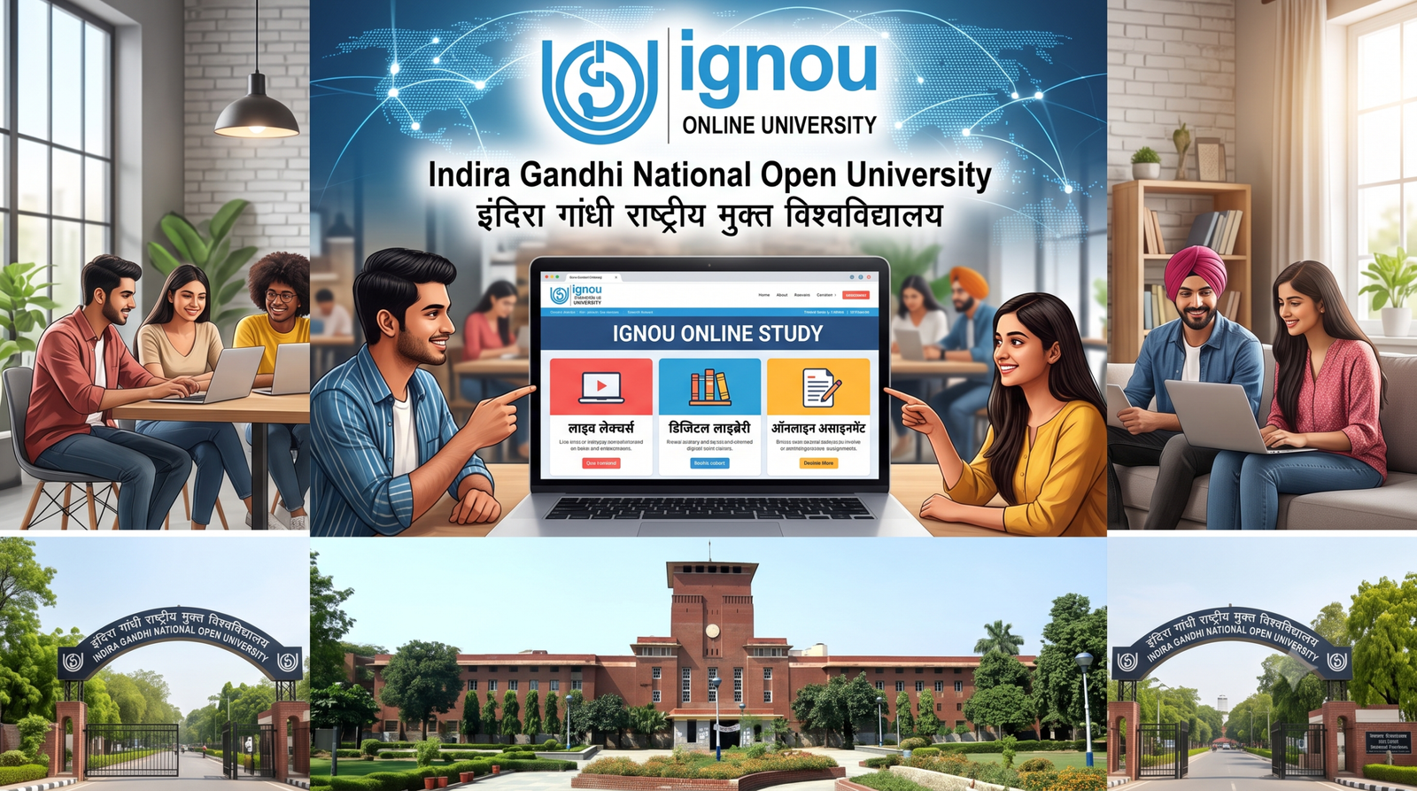 IGNOU Admission 2026 के लिए ऑनलाइन आवेदन करते विद्यार्थी