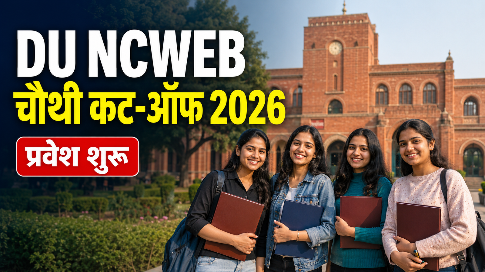 DU NCWEB Admission 2026 की Fourth Cut-Off जारी होने पर छात्राएं