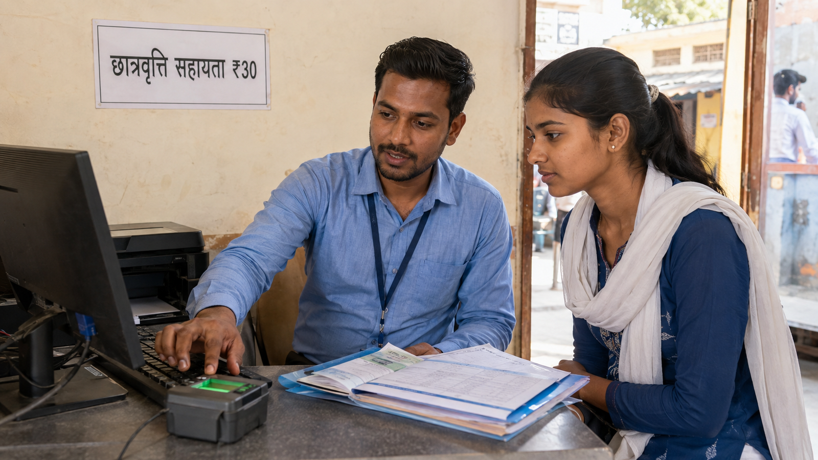 National Scholarship Portal 2026 के लिए OTR बनाती भारतीय छात्रा