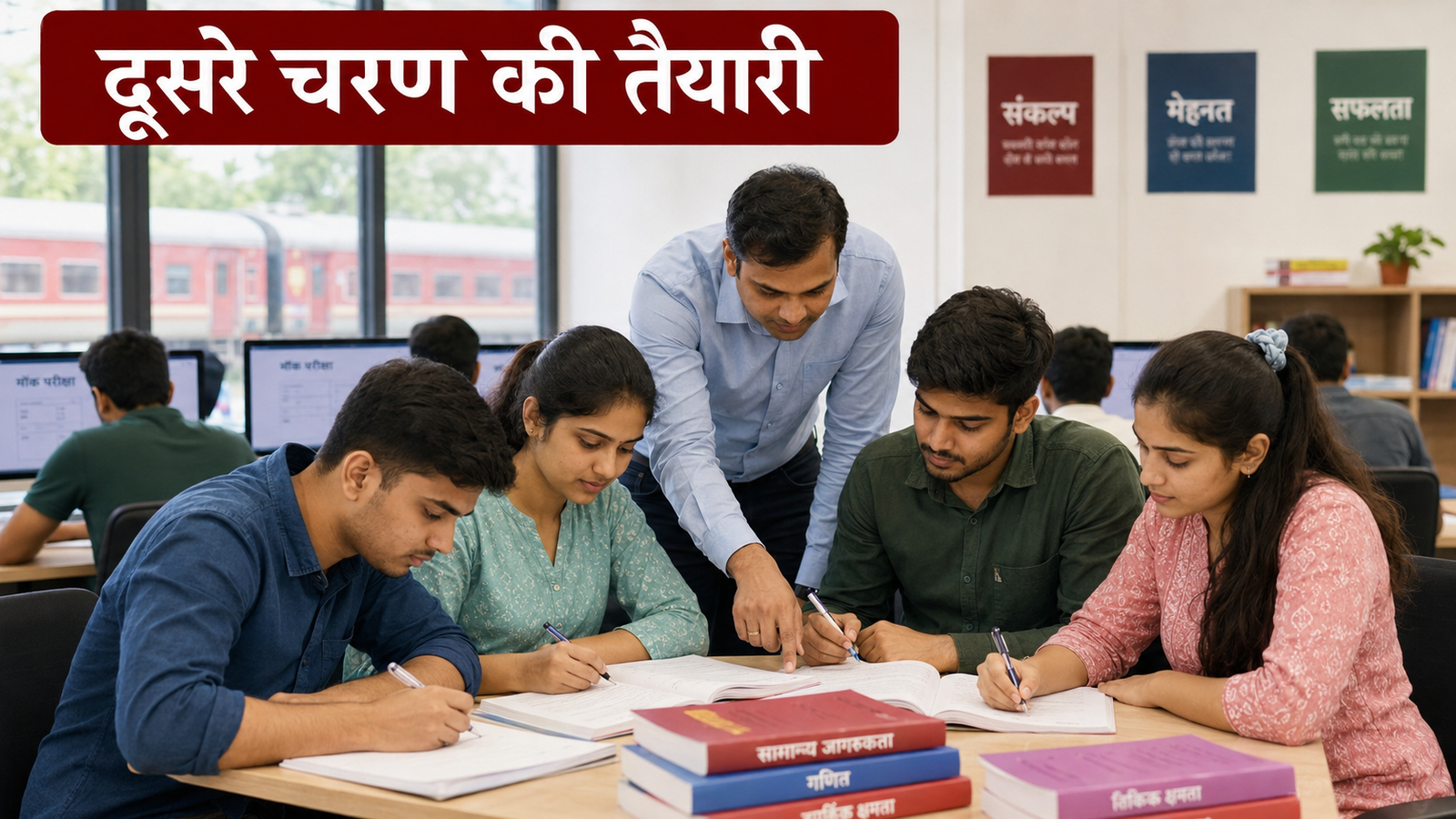 RRB NTPC UG Result 2026 के बाद CBT-2 की तैयारी करते उम्मीदवार