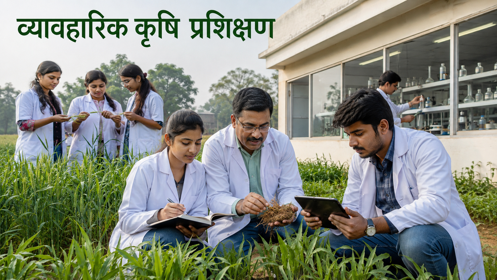 Agriculture Scholarship 2026 के साथ Practical Training लेते विद्यार्थी