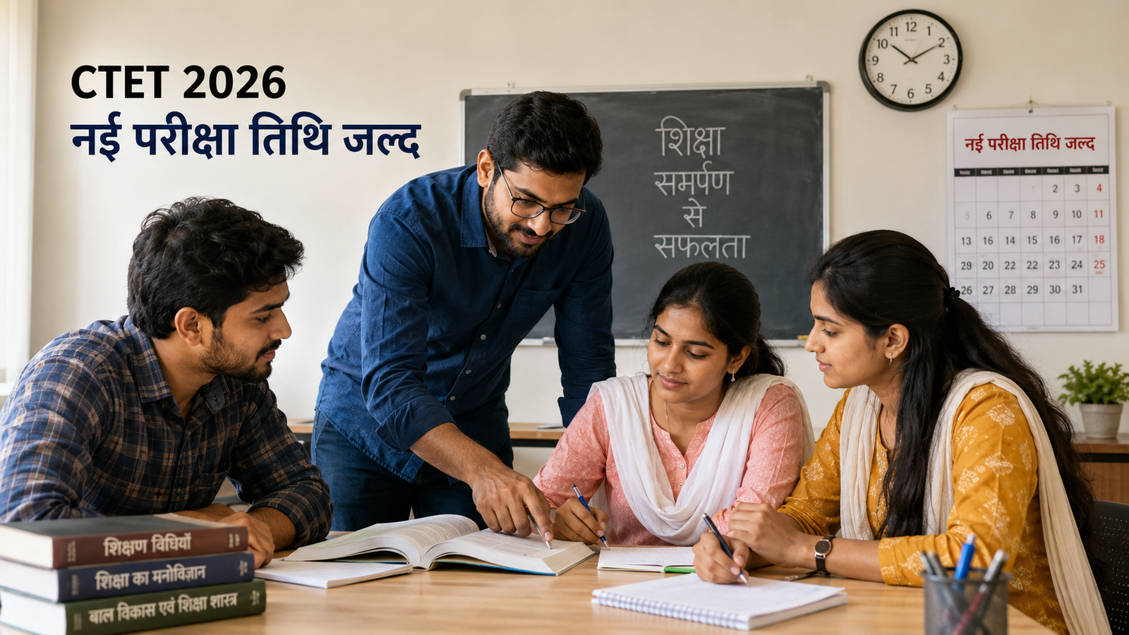 CTET 2026 की नई परीक्षा तिथि के बीच तैयारी करते शिक्षक अभ्यर्थी