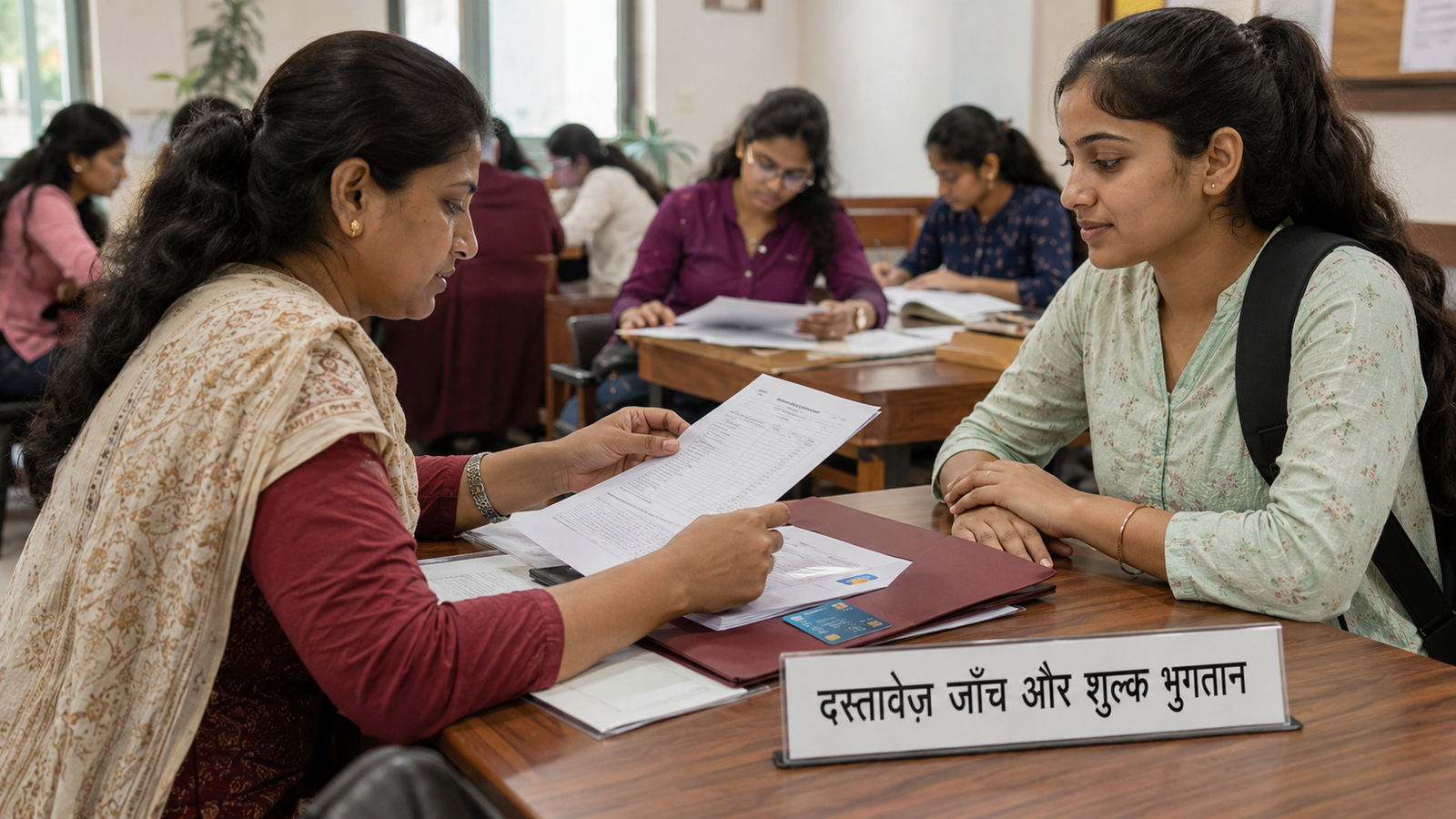 DU NCWEB Admission 2026 की cut-off ऑनलाइन जाँचती छात्रा