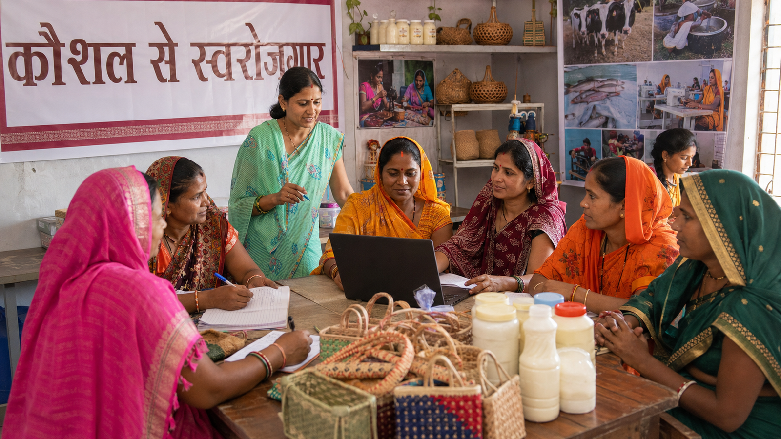 Bihar Women Employment 2026 में अपने Products बेचती महिला उद्यमी