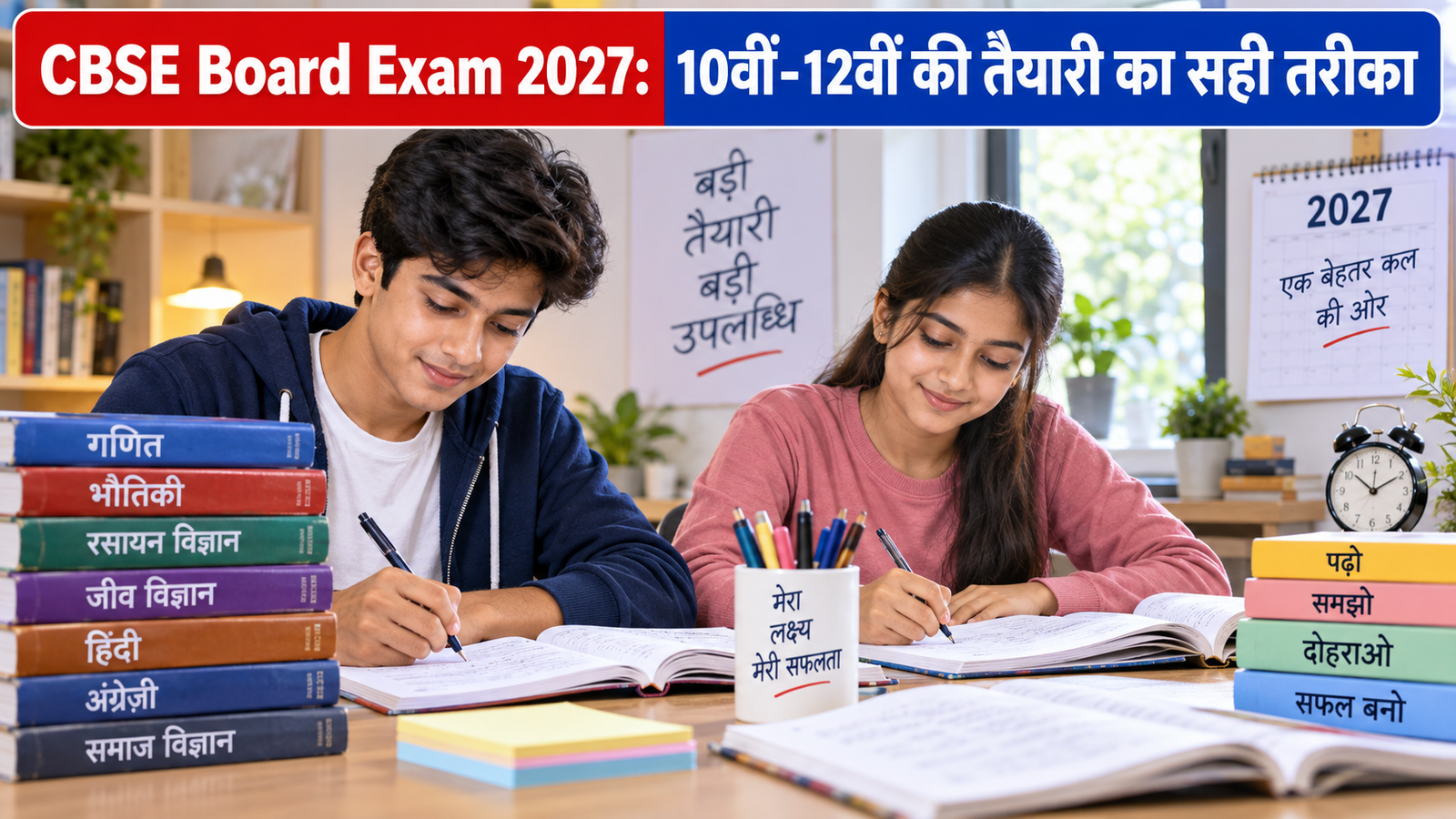 CBSE Board Exam 2027 की तैयारी करते कक्षा 10वीं और 12वीं के विद्यार्थी