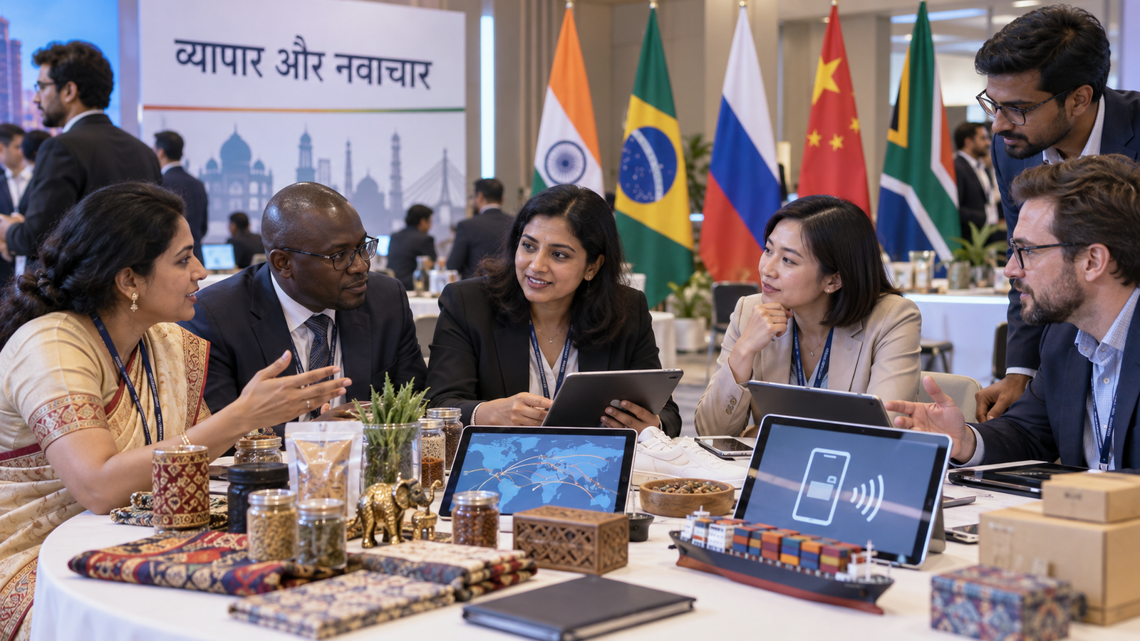 BRICS Summit 2026 में व्यापार और नवाचार पर चर्चा करते उद्यमी