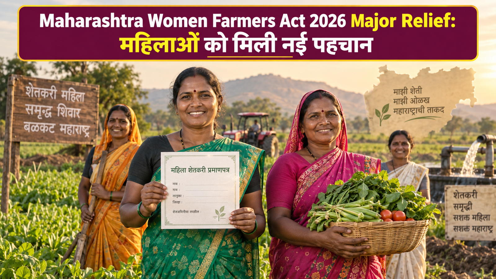 Maharashtra Women Farmers Act 2026 के तहत प्रमाणपत्र वाली महिला किसान