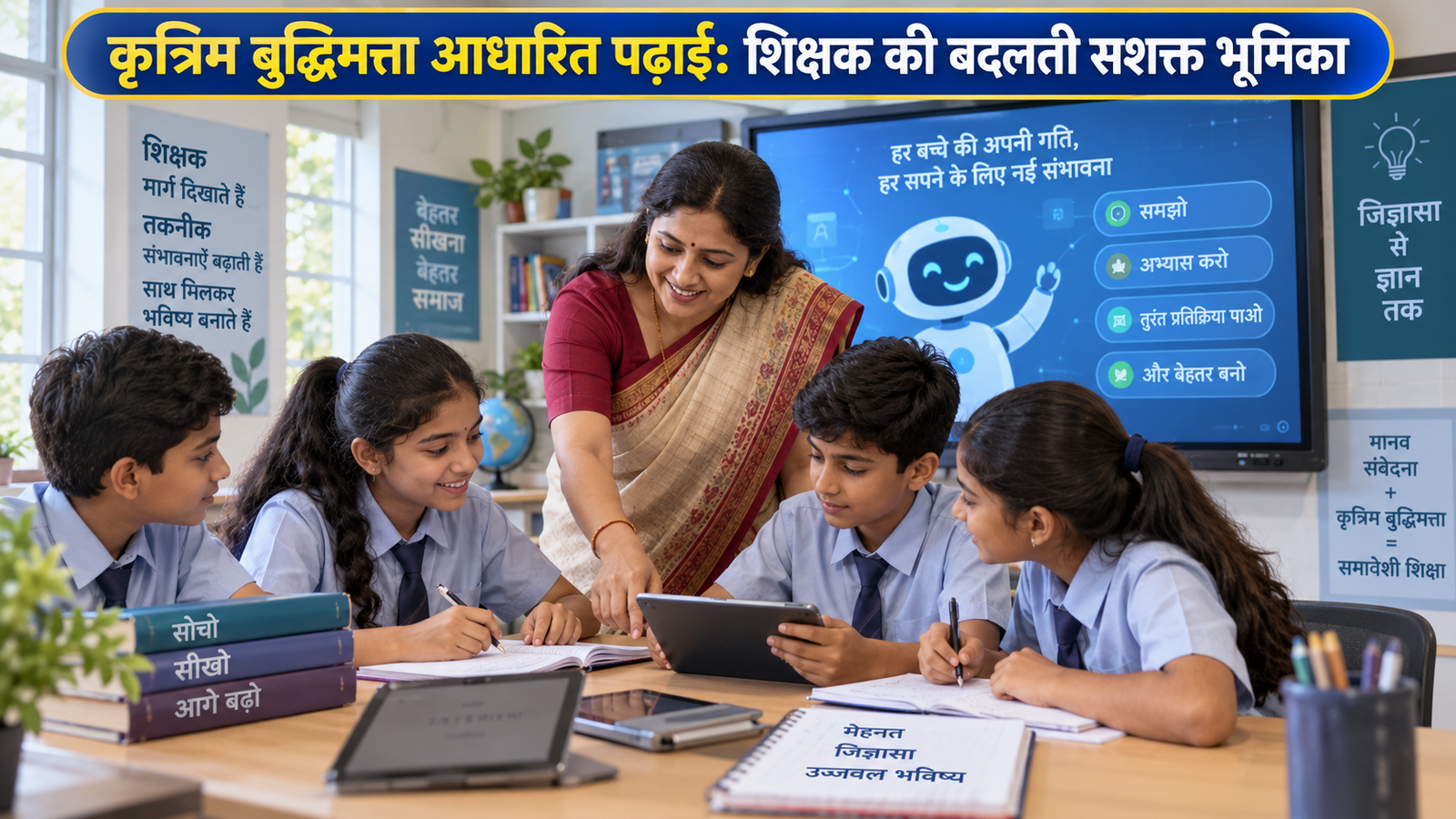 AI Based Learning में विद्यार्थियों को मार्गदर्शन देती भारतीय शिक्षिका