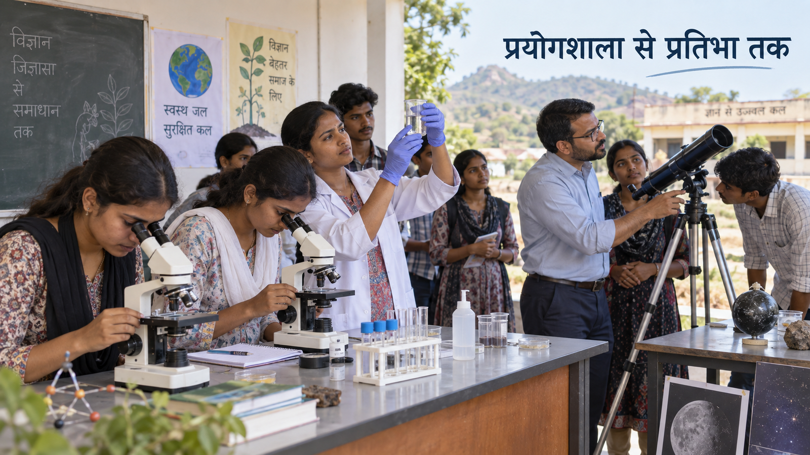 Vigyan Dhara Scheme से विज्ञान प्रयोगशाला और प्रशिक्षण का अनुभव प्राप्त करते विद्यार्थी