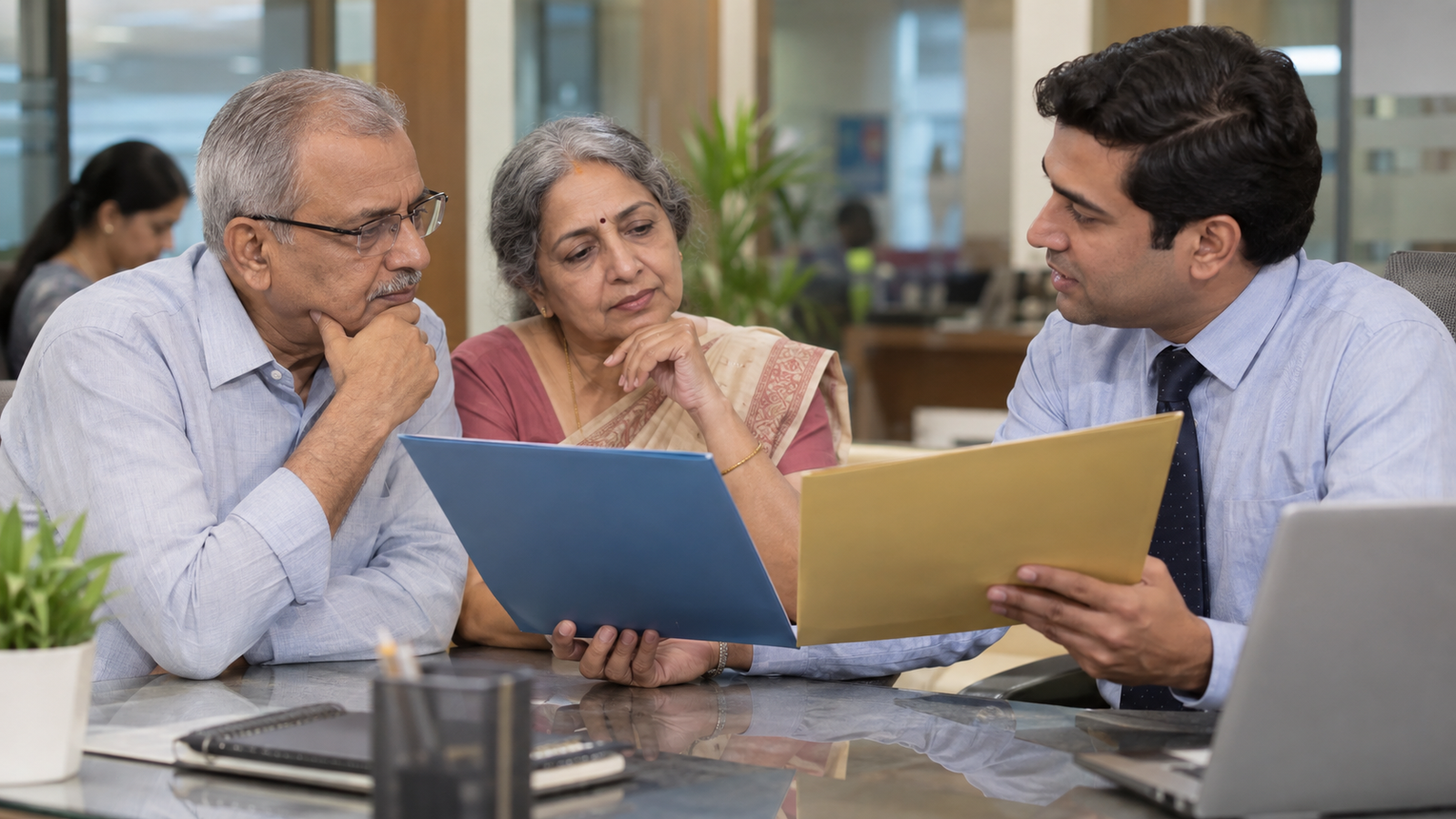 Higher EPS Pension और EPF Corpus के बीच अंतर समझता सेवानिवृत्त दंपति