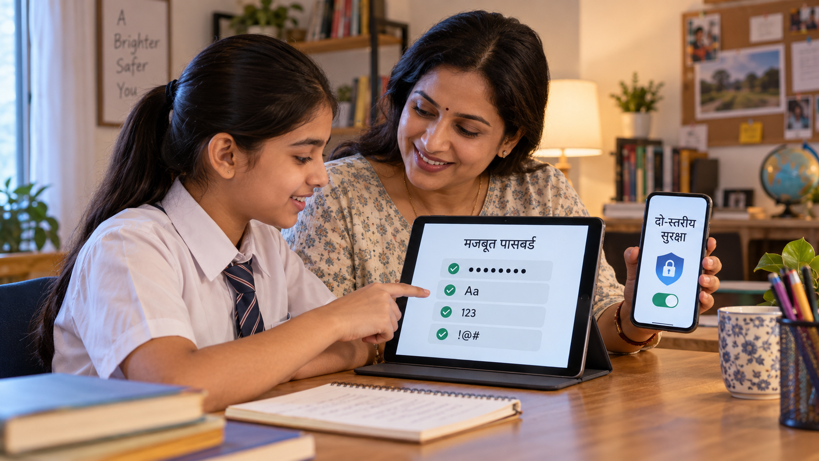 Cyber Safety for Students के लिए मजबूत पासवर्ड और दो-स्तरीय सुरक्षा