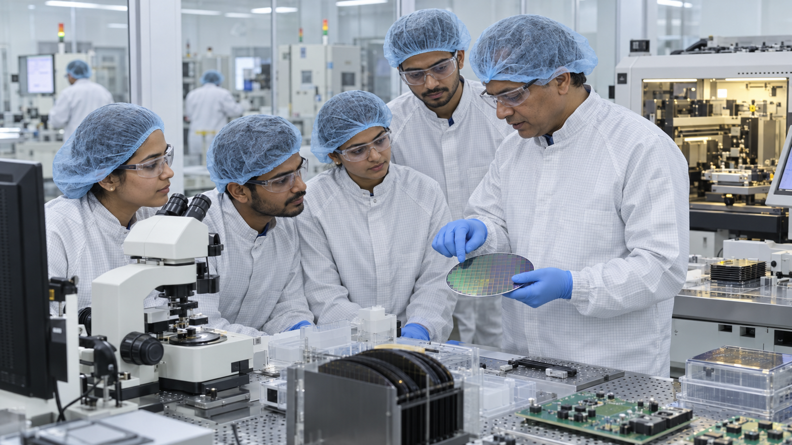 Semicon 2.0 Yojana के अंतर्गत semiconductor training लेते युवा