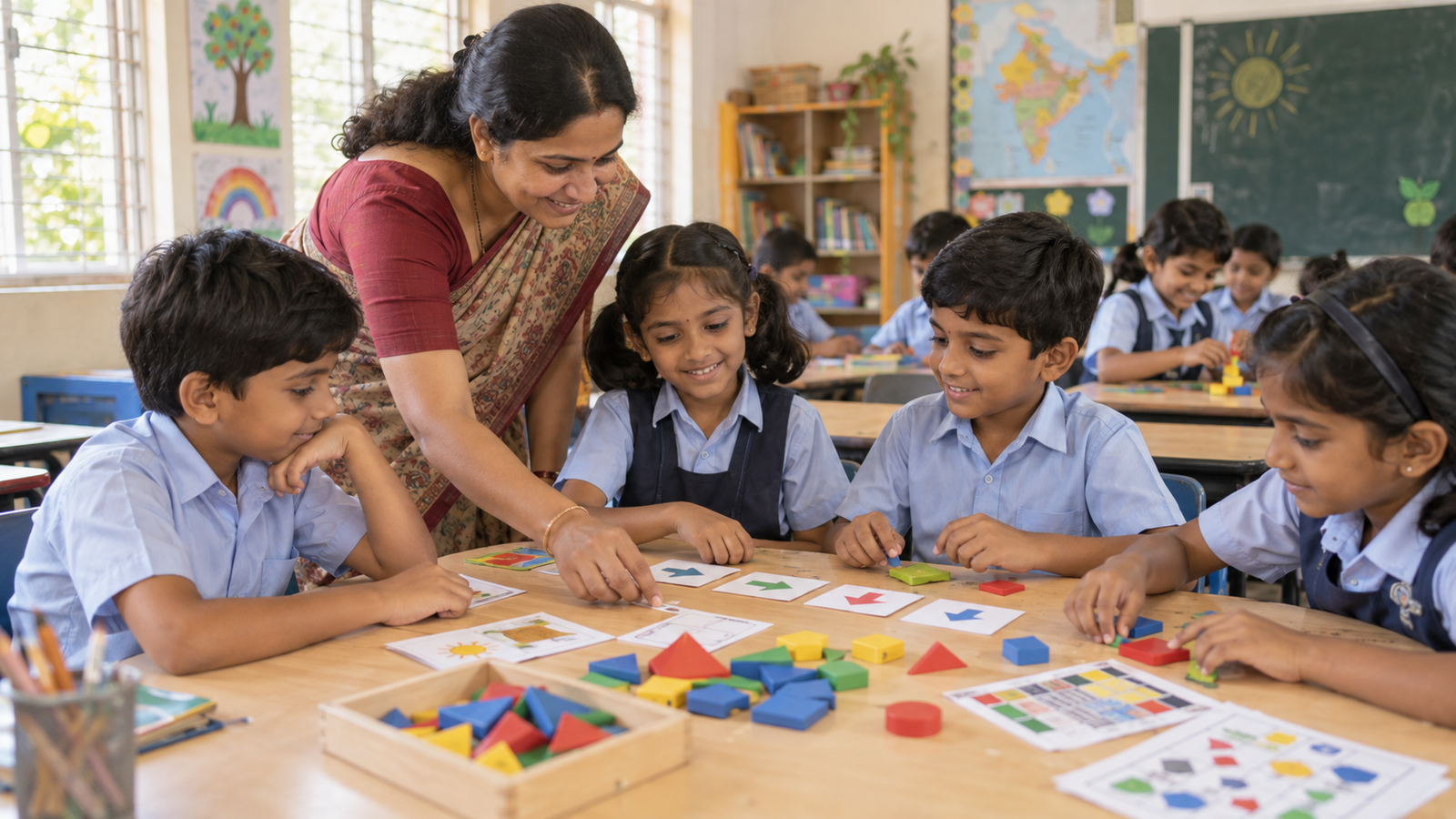 AI School Curriculum के लिए प्रशिक्षण लेते शिक्षक