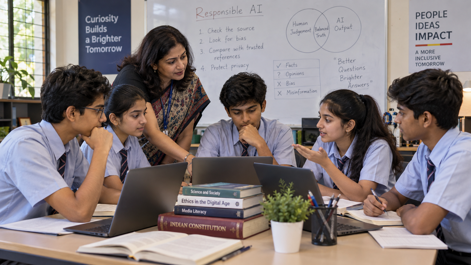 AI School Curriculum में responsible AI सीखते विद्यार्थी