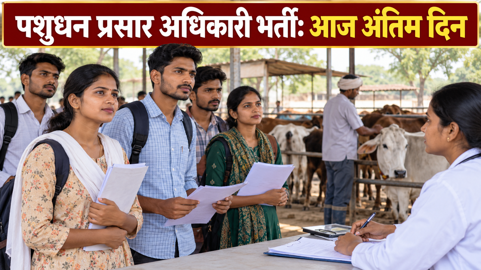 UPSSSC LEO Recruitment 2026 के लिए जानकारी लेते युवा अभ्यर्थी