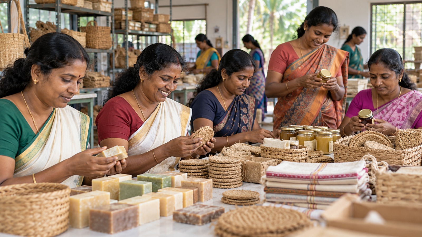 She-Mart Stores में बिक्री की शर्तें पूछती महिला उत्पादक
