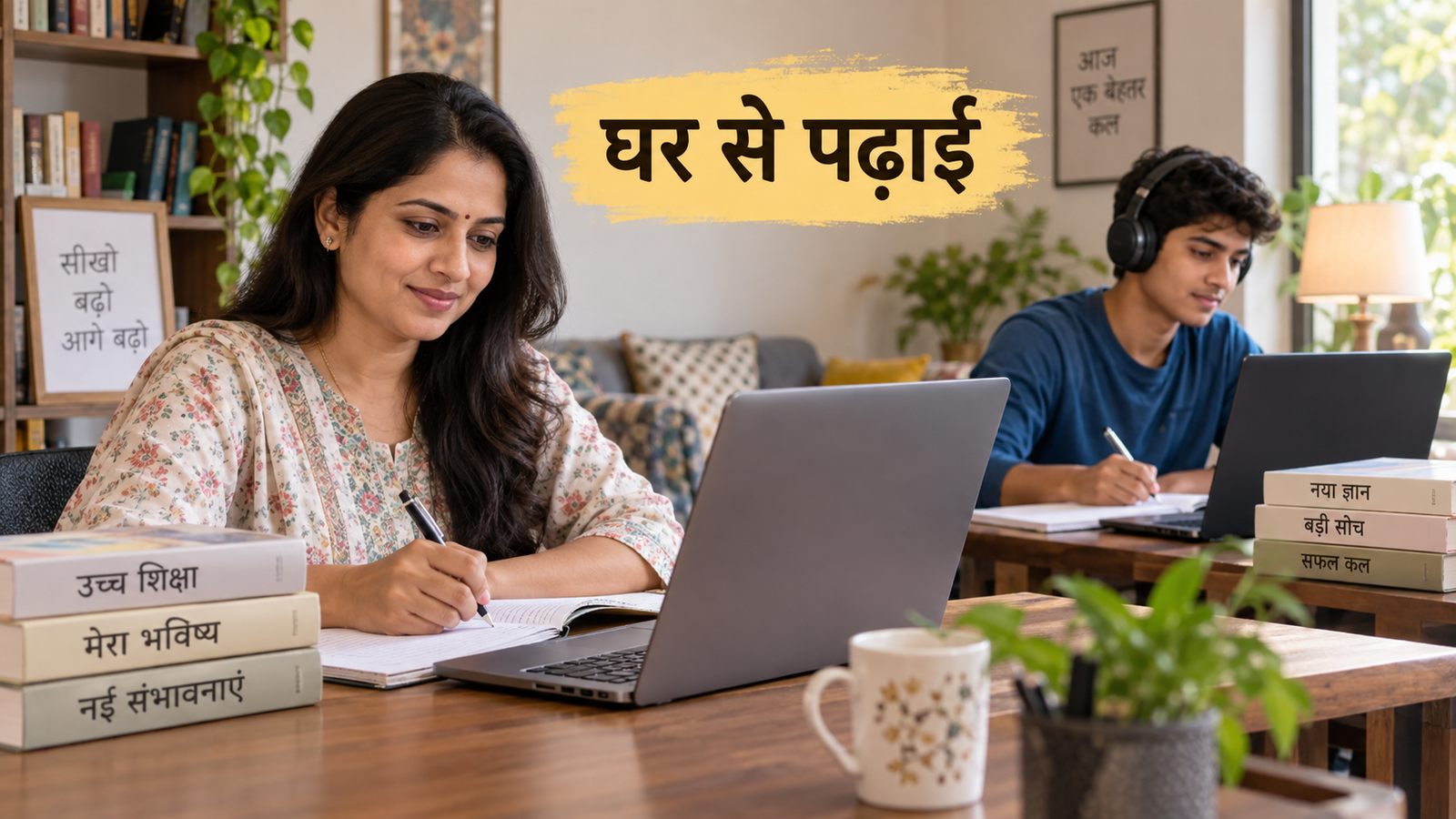 IGNOU Admission 2026 के माध्यम से घर से पढ़ाई करते विद्यार्थीआवेदन भरती भारतीय छात्रा 