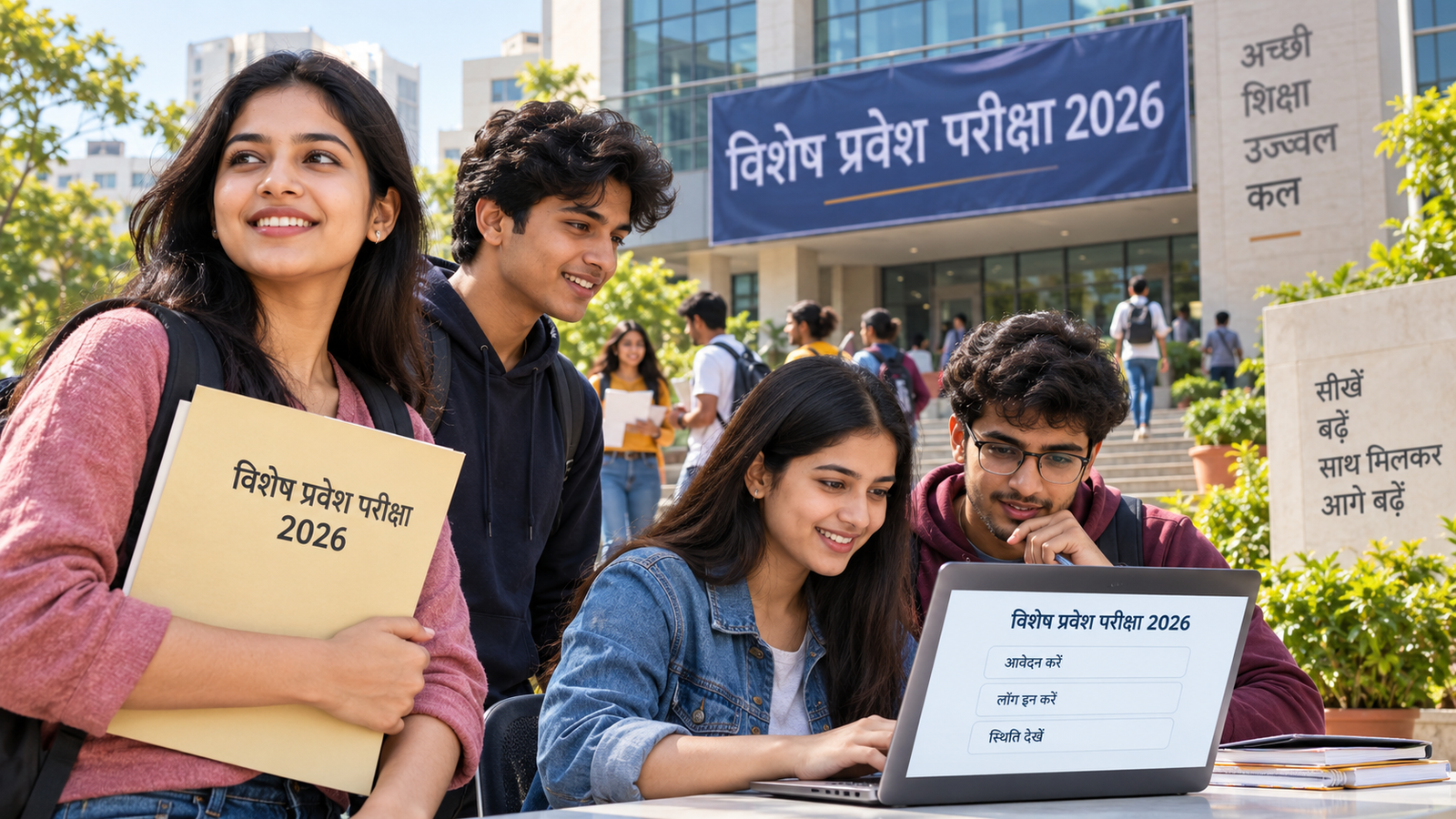 IP University SET 2026 के लिए आवेदन करते विद्यार्थी