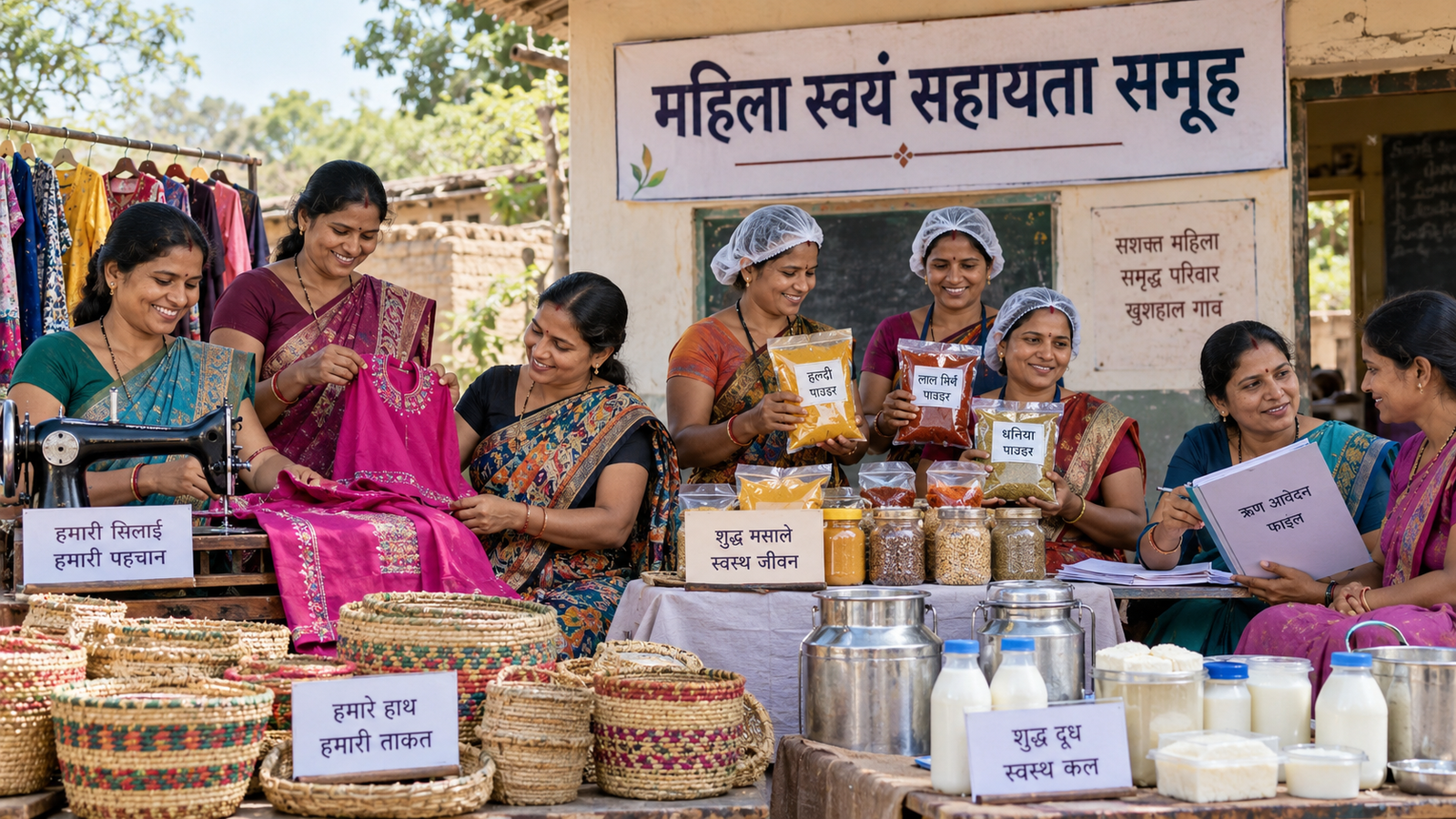 Women SHG Loan 2026 से व्यवसाय चलाती ग्रामीण महिलाएँ