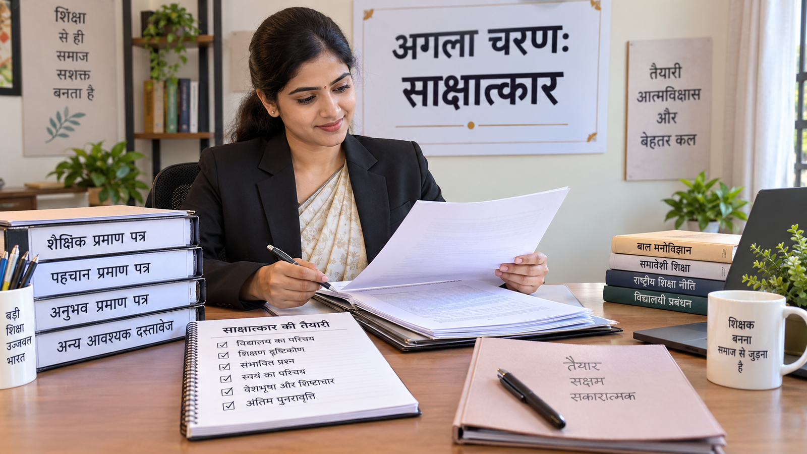 KVS NVS Result 2026 के बाद interview की तैयारी करती उम्मीदवार