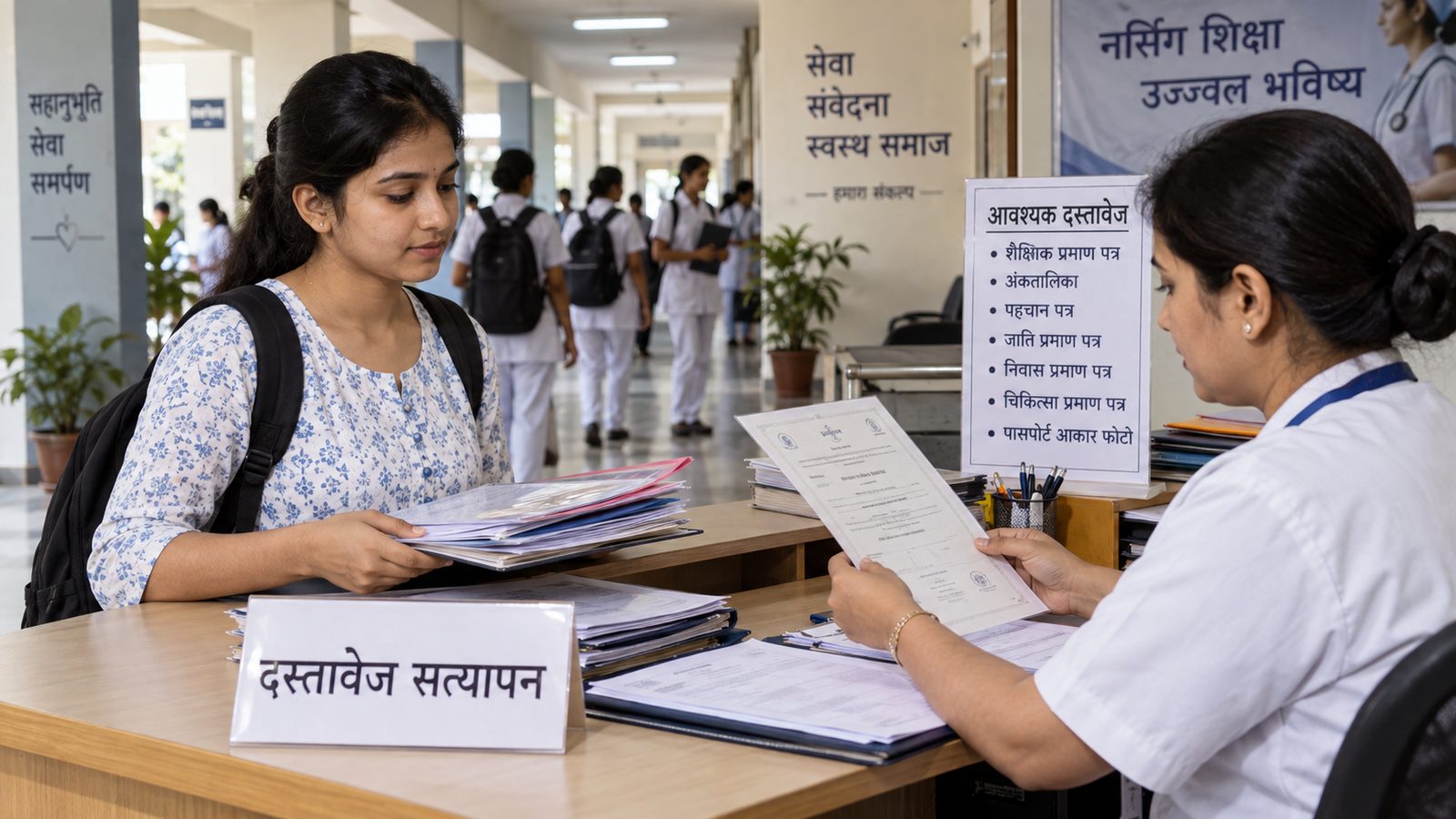PPMET Counselling 2026 में दस्तावेज सत्यापन कराती छात्रा