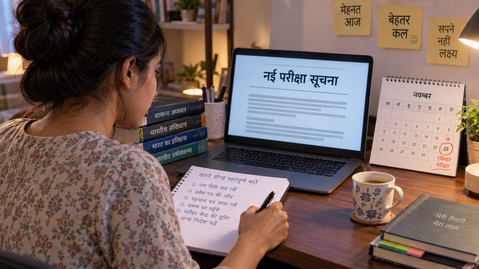 SSC JHT 2026 Re-Exam की नई सूचना पढ़ती महिला अभ्यर्थी