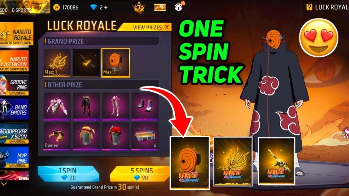Free Fire Naruto Royal Event Trick