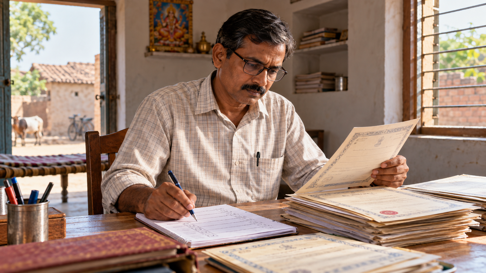 Special TET — प्रमाणपत्र मिलाते शिक्षक